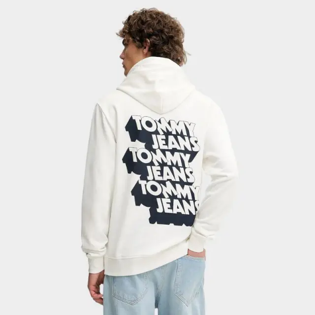 Tommy Hilfiger - Ανδρικό Φούτερ Stack Back Logo Hoodie DM0DM21625-YBL Λευκό - 2XL 2