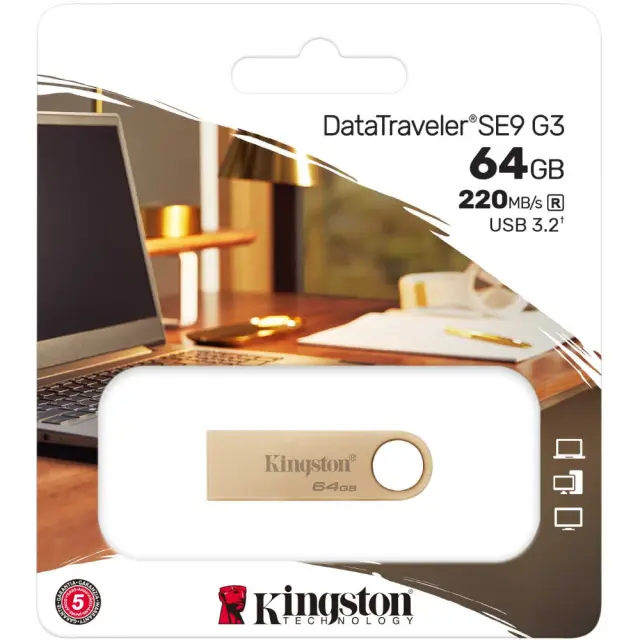 Kingston Technology DataTraveler 64GB 220MB-s Metal USB 3.2 Gen 1 SE9 G3 2