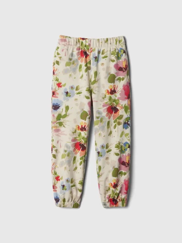 Μπεζ babyGap Φλοράλ Jogger Φόρμα Παντελόνι birch ditsy floral - 12-18M