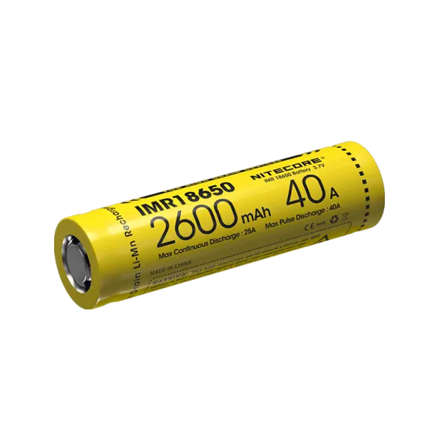ΜΠΑΤΑΡΙΑ NITECORE 18650 / 2600mah / IMR 40A FlatTop (Ζεύγος) 2