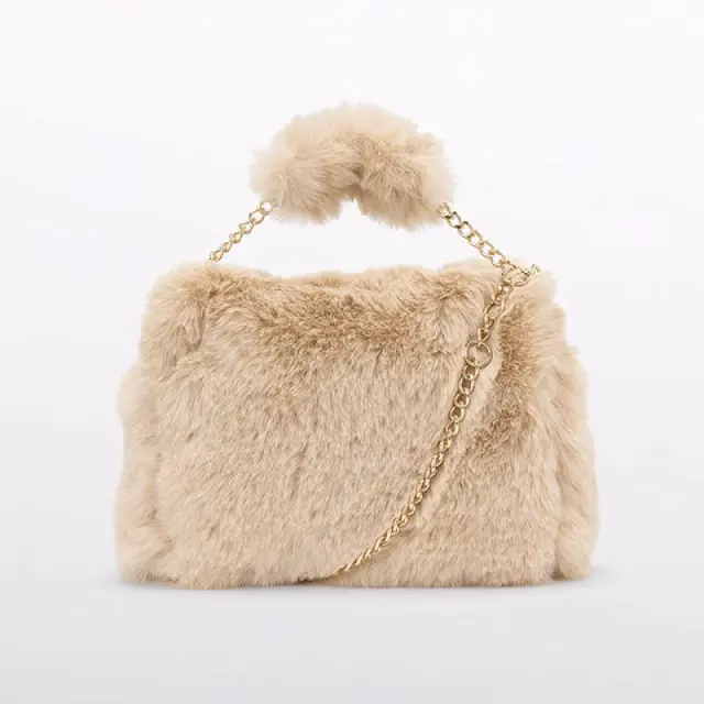 Mini 2 έως 10 ετών Τσάντα γούνα αμύγδαλο - One Size 3