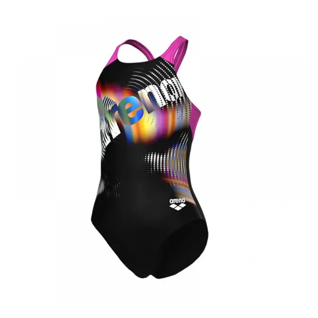 Arena Girl's Lit Logo V Back Swimsuit Μαύρο 010690-590 (Arena) 2