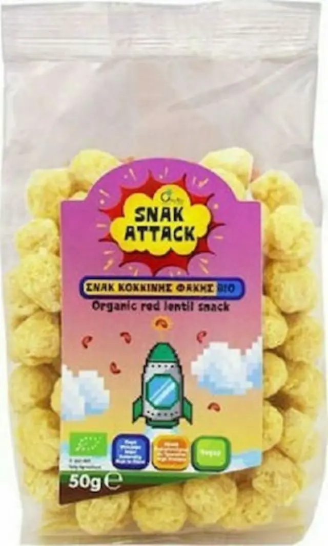 Όλα Bio Snack Attack Σνάκ Κόκκινης Φακής 50gr