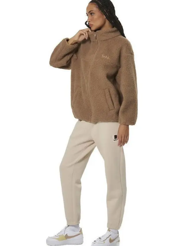 Body ActionΓυναικεία Ζακέτα Φούτερ Sand Brown - XS 3