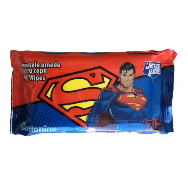 Υγρά μαντηλάκια Cottonino Superman για παιδιά 72 τεμ