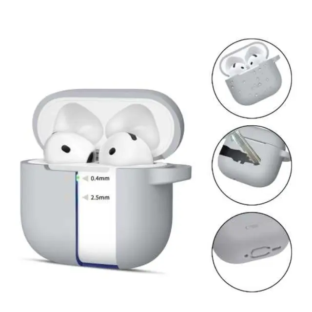 Tech-protect Silicone Hook Apple Airpods 4 / 5 Crayon Grey 2