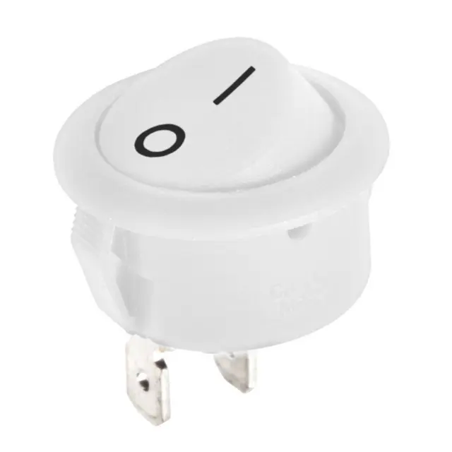 Switch tumbler 1-0 2p round white 220V 008884 BOWI