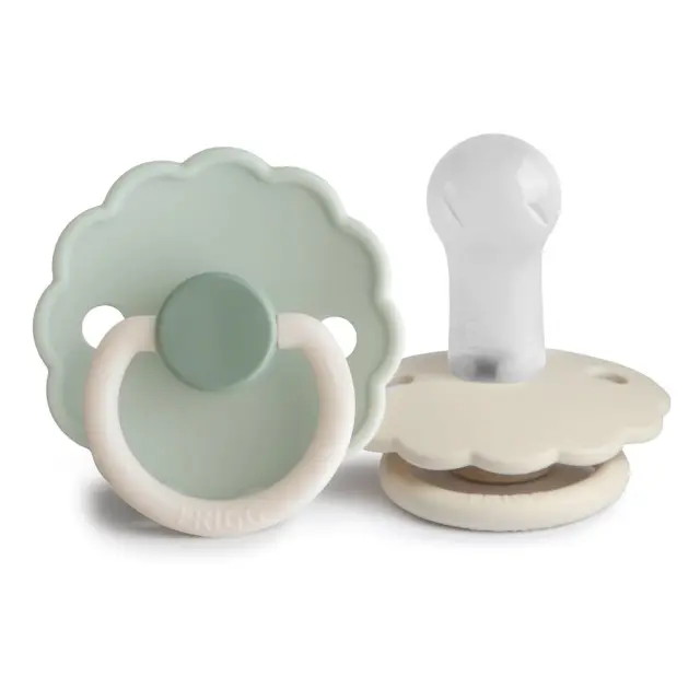 Σετ 2 Πιπίλες Σιλικόνης FRIGG Daisy Little Darling/Cream 6-18 Μηνών Baby Oliver