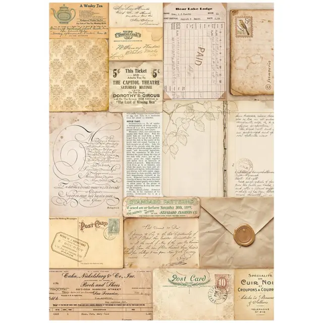 Ριζόχαρτο ντεκουπάζ Stamperia 21x29cm A4, Golden Harmony, Letters