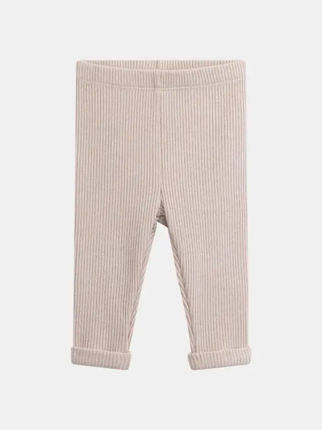 Βρεφικό Κολάν για Κορίτσια Ribbed Beige ΜΠΕΖ - 6 μηνών