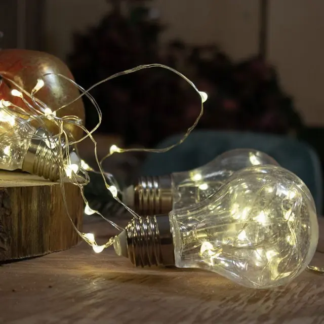 LED χριστουγεννιάτικα φωτάκια θερμό φως 3m 10τμχ - Christmas decoration lights warm light 290065 2