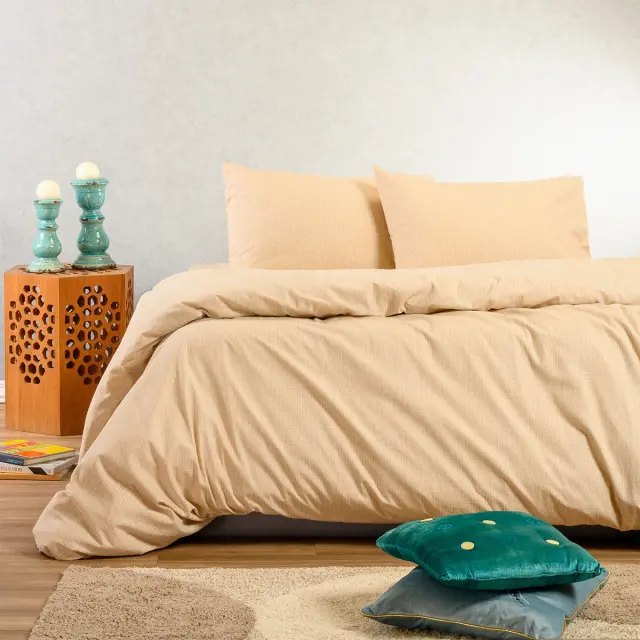 Σετ Σεντόνια 170x260 Μονά Φανελένια Winter Line Melinen Owen Beige 100% βαμβακερόΧωρίς Λάστιχο