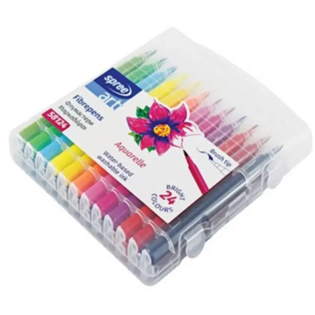 Spree Μαρκαδόροι Ζωγραφικής Fibre pens 24 χρώματα (58124)