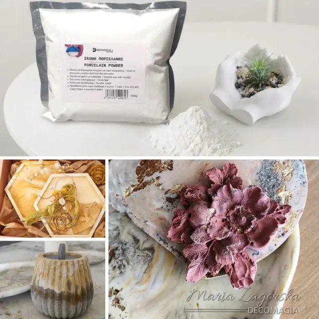 Σκόνη πορσελάνης για χύτευση καλουπιών, Classic White, 1kg 3
