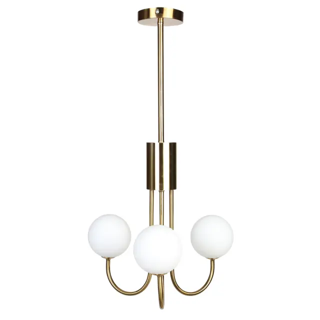 Φωτιστικό κρεμαστό 3 Χ G9 Φ42x75 εκ. gold brass με γυάλινες μπάλες - GLOBOBOX BL153-3 GD 2