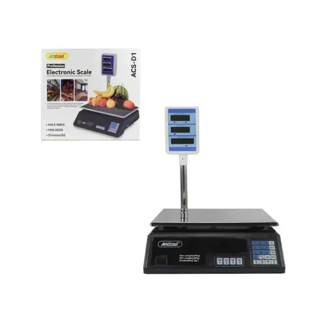 Andowl Ηλεκτρονική ζυγαριά 40KG τριπλής οθόνης ACS-D1- Electronic Scale 075922