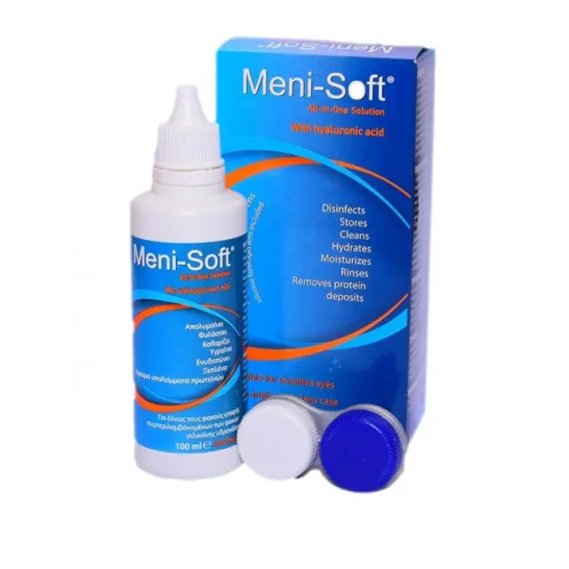 Pharmex Meni-Soft All In One Solution Διάλυμα Καθαρισμού Φακών Επαφής 100ml