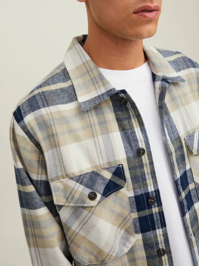 JJEJAY OVERSHIRT L/S SN grey melange 2