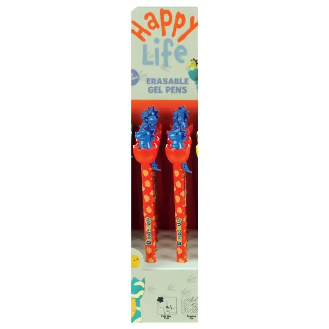 Gim Happy Life Erasable Pens "Pull the Tail": Dinosaurs