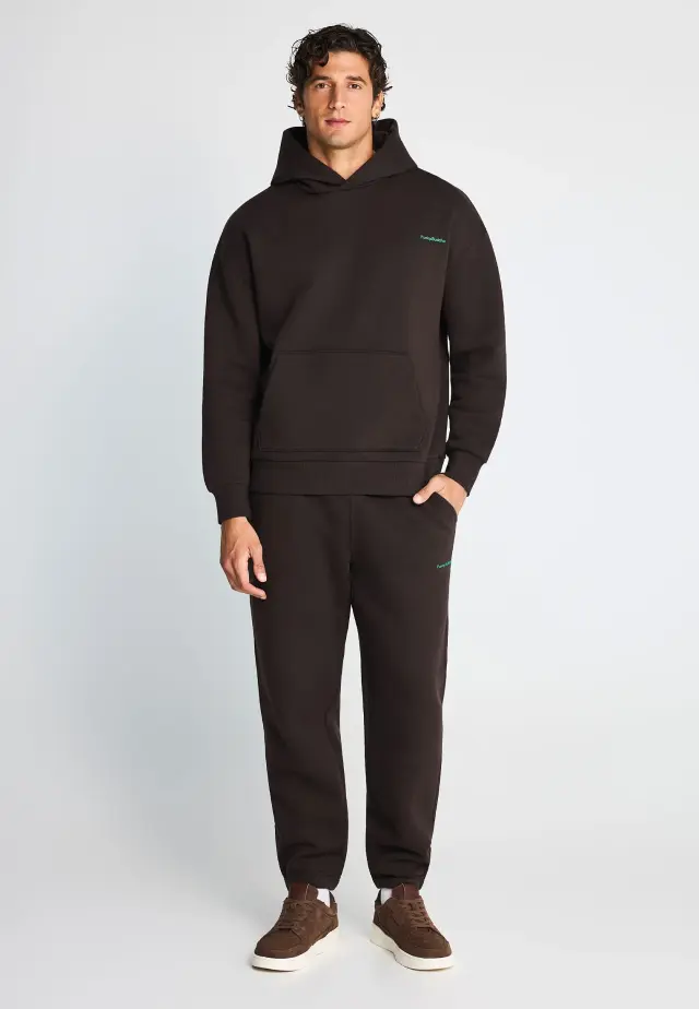 Funky Buddha Hoodie Bitter Chocolate FBM014-022-06-Bitter Chocolate - 3XL 2