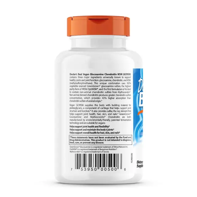 Doctor's Best Vegan Glucosamine & Chondroitin & MSM 3