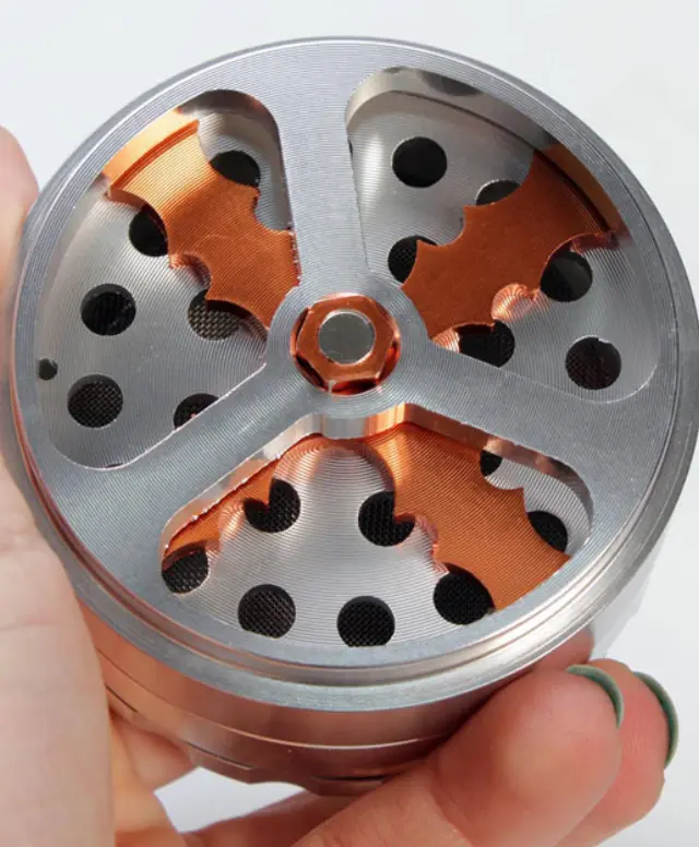 Grinder Τρίφτης «Propeler» Μεταλλικό 62mm Ασημί - 4 Parts 2