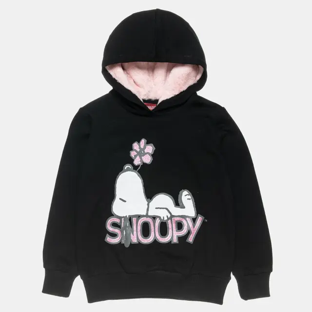Μπλούζα φούτερ Snoopy με glitter τύπωμα