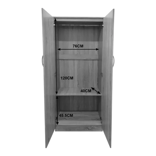 Ντουλάπα εξάφυλλη με πατάρι Athos pakoworld λευκή 240x42x240εκ 3