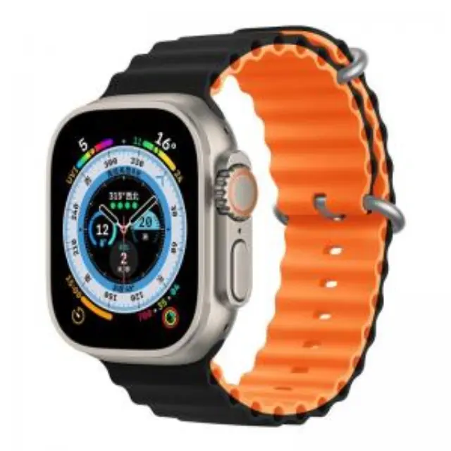 Λουράκι Devia Sport6 Silicone Apple Watch (38/ 40/ 41/ 42mm) Two-Tone Deluxe Μαύρο-Πορτοκαλί N62136 2