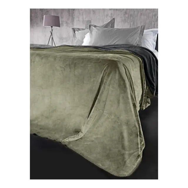 Σετ Κουβέρτα Μονή 2 Τεμαχίων Guy Laroche Velvet Khaki 160x220