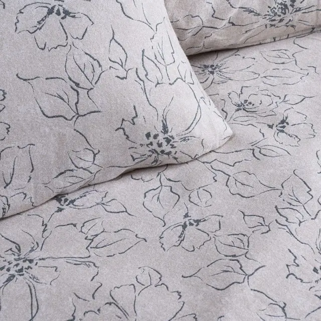 Σετ Σεντόνια 185x200+32 King Size Φανελένια Beauty Home Cinsault Art 12637 Μπεζ 100% βαμβακερόΜε Λάστιχο 2