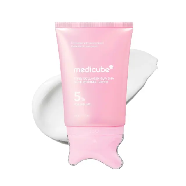 Medicube Pdrn Collagen Gua Sha Neck Wrinkle Cream – Αντιρυτιδική Κρέμα Λαιμού & Ντεκολτέ με 5% Volufiline, 90g