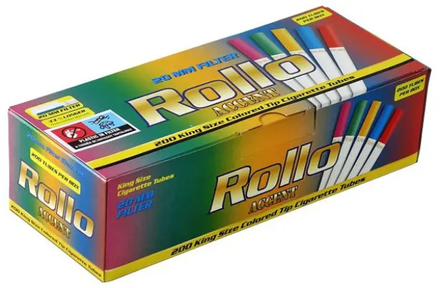 Rollo Accent Άδεια Τσιγάρα με Χρωματιστή Γόπα - 200τεμ.