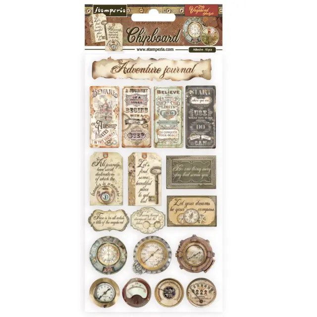 Die Cuts Chipboard Stamperia 15x30cm, Lady Vagabond Lifestyle, Tickets