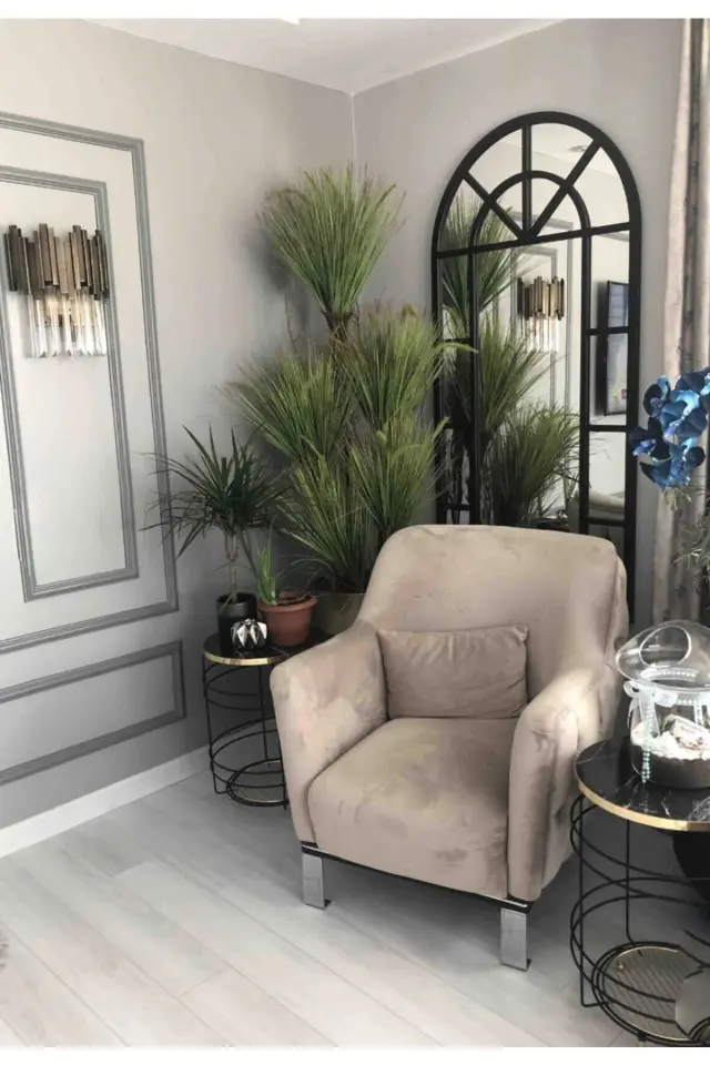 Stewehome Οβάλ καθρέφτης τοίχου MDF για σαλόνι Μαύρο 73x173 cm 2