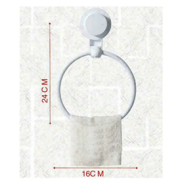 Bathlux 30167 Κρίκος Μπάνιου Μονός με Βεντούζα ​24x16cm Λευκός 2