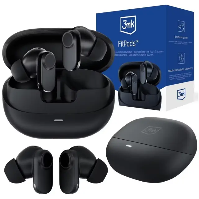 3mk® FitPods Bluetooth Ακουστικά BT 6.0- Black