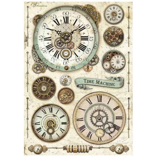 Ριζόχαρτο ντεκουπάζ Stamperia 21x29cm A4, Voyages Fantastiques, Clocks