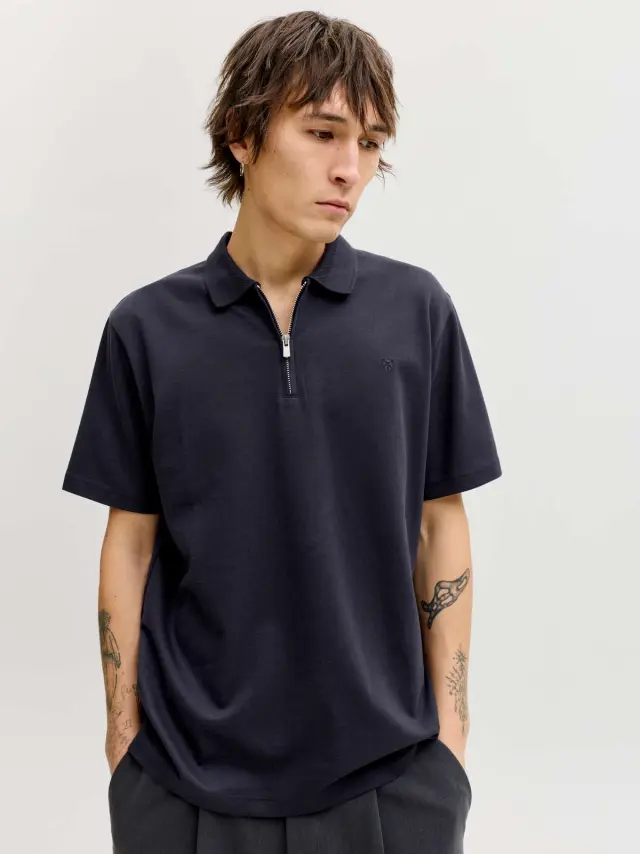 JPRBLAETHAN SS ZIP POLO SN Night Sky 3
