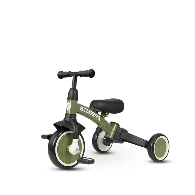 QPlay Stager Τρίκυκλο και Ποδήλατο Ισορροπίας 3 σε 1 Green 2+ Ετών 2