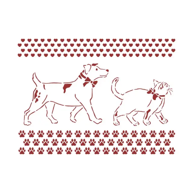 Στένσιλ 20x15cm, Stamperia, DayDream, Dog and Cat
