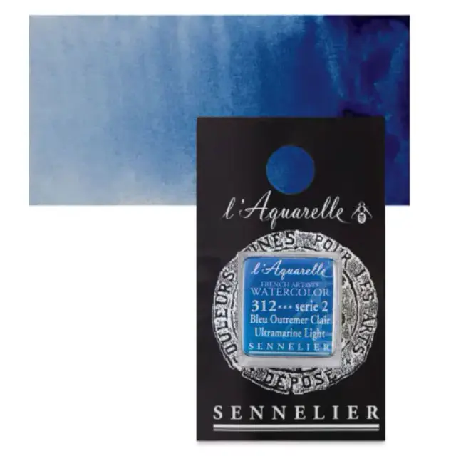 Χρώμα Ακουαρέλας Sennelier l Aquarelle Half Pan - 312 Ultramarine Light