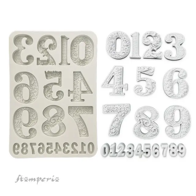 Καλούπι σιλικόνης A5, 15×21cm, Stamperia, Gear up for Christmas, Numbers