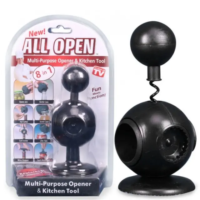 Ανοιχτήρι πολλαπλών χρήσεων 8 σε 1 - All Open - Μαύρο