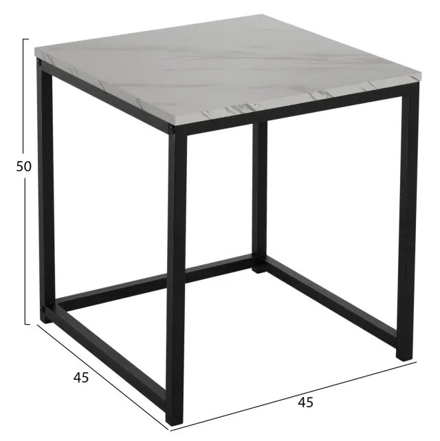 ΖΙΓΚΟΝ GRELAY 2 ΤΕΜ MDF ΟΨΗ ΜΑΡΜΑΡΟΥ & ΜΕΤΑΛΛΟ FB98762.12 45Χ45Χ50εκ. & 37Χ37Χ43 εκ. 2