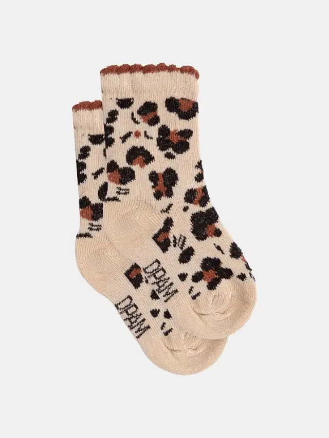 Βρεφικές Κάλτσες για Κορίτσια Leopard Ruffle ΜΠΕΖ - Νο. 15-18