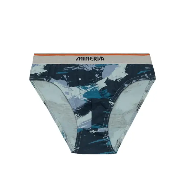 Minerva Παιδικό-Εφηβικό Slip Αγόρι Brushed Camo - Τριπλό Πακέτο, Χρώμα Μπλε-Navy-Petrol 2