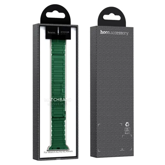 Watchband Hoco WA06 Flexible Military Pattern 42/44/45/49mm για Apple Watch 1/2/3/4/5/6/7/8/SE/Ultra Πράσινο με Κόκκινο Silicon Band 2