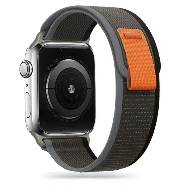 Tech-Protect Nylon Strap Apple Watch 4/5/6/7/8/9/SE/Ultra 1/2 42/44/45/49mm Black & Orange