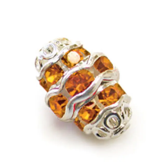 Rhinestone Fancy Oval Topaz on Silver 12mm 1τεμ